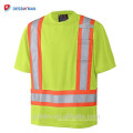 3M Kurzarm-Rundhalsausschnitt Orange Reflektierendes Hi-Vis-Sicherheits-T-Shirt mit Brusttasche und Radio-Clip-Strap